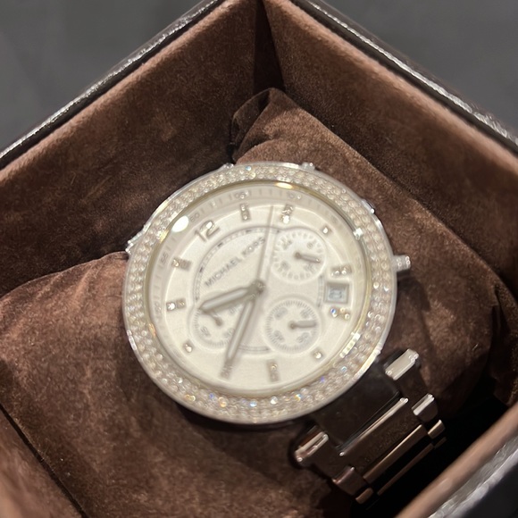 MICHAEL KORS- Parker Chronograph Silver Dial Ladies Watch